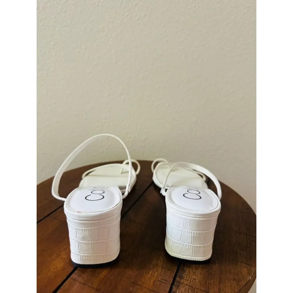 Calvin Klein Strappy Dress Sandals 9 Wedding Bridal Cocktail Formal White Belma